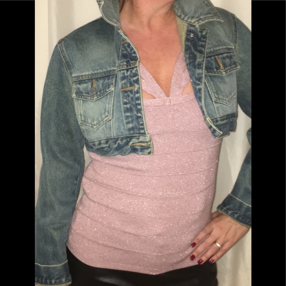 Cropped Jean Jacket Size M